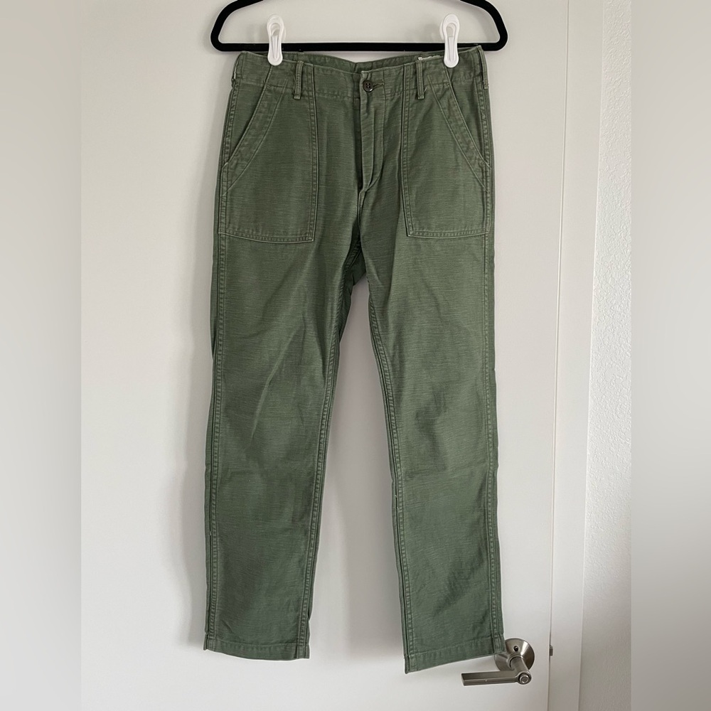 Orslow Japan Green Fatigue Baker Pant Slim Women Size 1